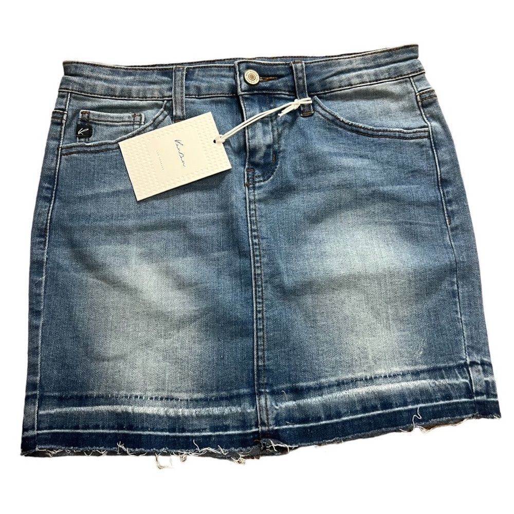 KanCan NWT Denim Stretch Mini Frayed Hem Skirt size 25